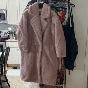 Yves Salomon Soft Pink Teddy Jacket